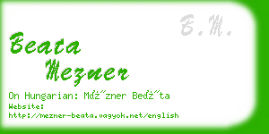 beata mezner business card